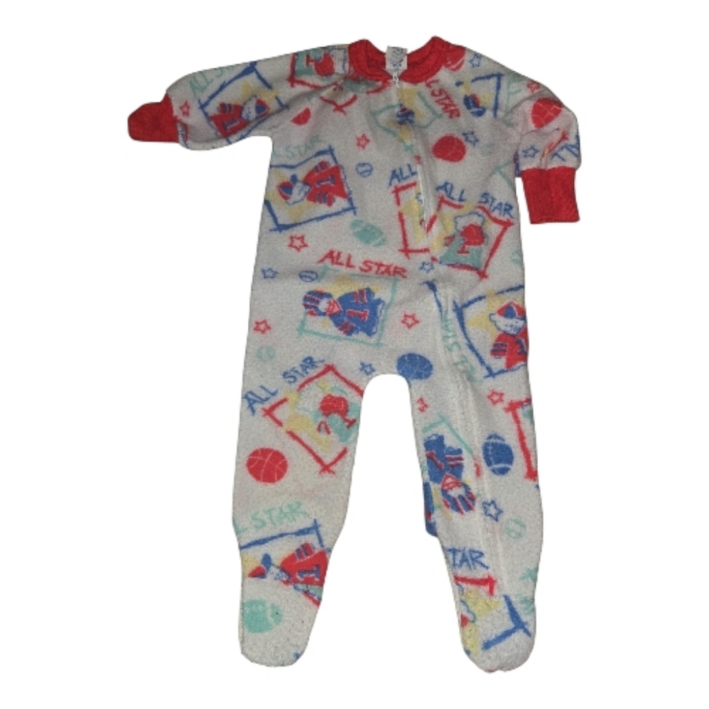 Vintage All Star Kids One Piece Pajama - Red and Blue